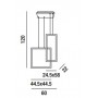 Lume con paralume plissettato e base cromata Ideal Lux Eternity TL1 Big, E27