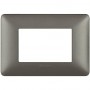 Placca 3 posti Iron Bticino Matix AM4803MIR, Grigio Metallizzato, 3 moduli, Tecnopolimero