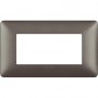 Placca 3 posti Iron Bticino Matix AM4803MIR, Grigio Metallizzato, 3 moduli, Tecnopolimero