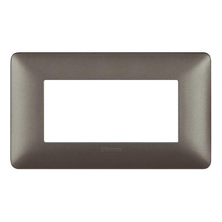 Placca 3 posti Iron Bticino Matix AM4803MIR, Grigio Metallizzato, 3 moduli, Tecnopolimero