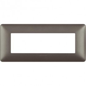 Placca 3 posti Iron Bticino Matix AM4803MIR, Grigio Metallizzato, 3 moduli, Tecnopolimero