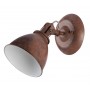 Faretto orientabile color Ruggine Globo Lighting Giorgio 54647-1,1 E14, Design Classico: Coppolav.it
