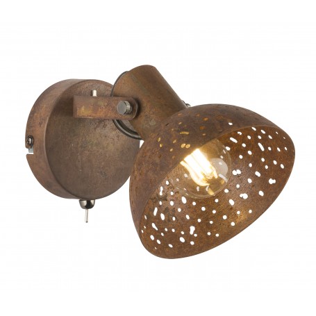 Faretto orientabile color Ruggine con interruttore sulla base Globo Lighting Celine 54652-1,1 E14, Design Classico: Coppolav.it