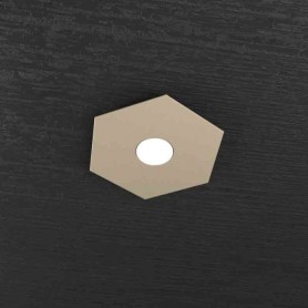 Plafoniera esagonale componibile Sabbia in lastra di metallo Top Light Hexagon 1142/1L-SA, 1 GX53, Moderna e Luminosa