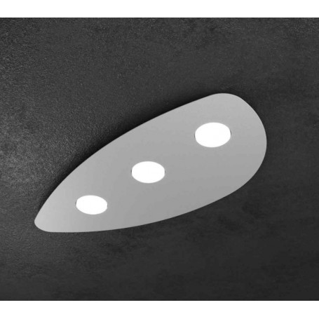 Plafoniera Grigia con forma irregolare in lastra di metallo Top Light Shape 1143/3GR, 3 GX53, Moderna e Luminosa: Coppolav.it