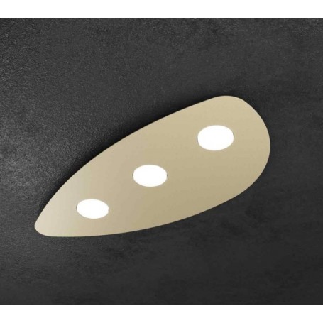 Plafoniera Sabbia con forma irregolare in lastra di metallo Top Light Shape 1143/3SA, 3 GX53, Moderna e Luminosa: Coppolav.it