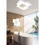 Plafoniera Bianca a 4 luci composta da quadrati sovrapposti Top Light Upgrade 1148/70-SA, Diffusori in vetro bianco, 4 E27