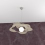 Sospensione Top Light Ripples 1158/S50SA Sabbia con diffusore in metallo ondulato sui lati, 1 E27, Moderna e Luminosa, IP20