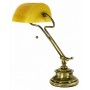 Lampada da tavolo Classica Orientabile Ottone brunito con vetro soffiato ambra Moretti Luce Fiji 1508.A.7, 1 E27, MADE IN ITALY