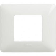 Placca Bticino Matix AM4802BBN 2 moduli, Bianca, Tecnopolimero, Serie Civili, MADE IN ITALY, Per supporto Bticino 500SM2A