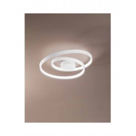 Plafoniera moderna LED Bianco opaco Perenz Ritmo 6617 BLC, Sistema LED 55W, Luce calda, 4400 Lumen, 3000K, Luminosa, IP20