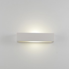 Applique moderno e luminoso in ceramica tinteggiabile bianca con vetro temperato IsyLuce 619, 2 E27, IP20