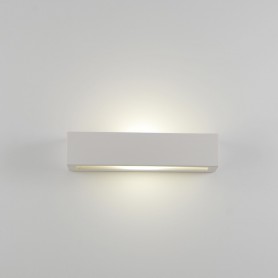 Applique moderno e luminoso in ceramica tinteggiabile bianca con vetro temperato IsyLuce 619, 2 E27, IP20