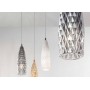 Sospensione moderna con vetro lavorato fumè specchiato Perenz Flut 6768FU, 1 E27, Finiture cromo lucido, Luminosa, IP20