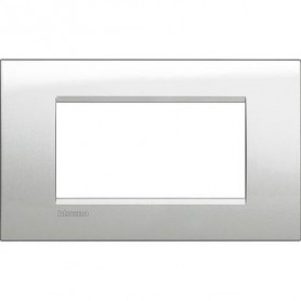 Placca Bticino Living Light LNA4804GL 4 moduli Argento lunare, Materiale metallico, MADE IN ITALY: Coppolav.it: Placche Bticino