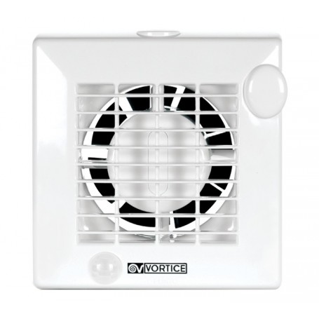 Aspiratore da muro con sensore di presenza diametro 100 mm Vortice 11681 M100/4" PIR, Portata 90 m3/h, MADE IN ITALY, IMQ