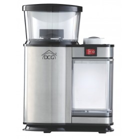 Macina caffè elettrico con corpo in acciaio Inox, timer e macinazione variabile DCG KSW2606, 120W, Pietra smerigliatrice