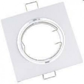 Faretto incasso quadrato bianco orientabile per foro diametro 75 mm Lampo Lighting DIKORSQ230/BI/SL, Portalampada GU10 Incluso