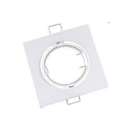 Faretto incasso quadrato bianco orientabile per foro diametro 75 mm Lampo Lighting DIKORSQ230/BI/SL, Portalampada GU10 Incluso