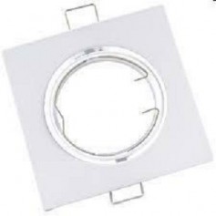 Faretto incasso quadrato bianco orientabile per foro diametro 75 mm Lampo Lighting DIKORSQ230/BI/SL, Portalampada GU10 Incluso