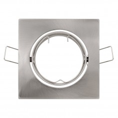 Faretto incasso quadrato cromo satinato orientabile per foro diametro 75 mm Lampo Lighting DIKORSQ230/IN/SL, Portalampada GU10