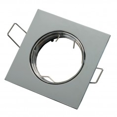 Faretto incasso quadrato cromo lucido orientabile per foro diametro 75 mm Lampo Lighting DIKORSQ230/CR/SL, Portalampada GU10