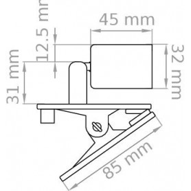 Spot faretto a pinza nero orientabile con interruttore, cavo e spina Lampo Lighting S306NE, 1 GU10, IP20, Cavo lungo 130 cm