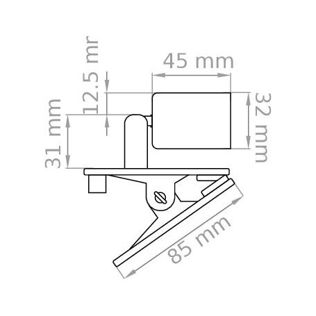 Spot faretto a pinza nero orientabile con interruttore, cavo e spina Lampo Lighting S306NE, 1 GU10, IP20, Cavo lungo 130 cm