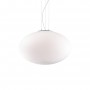 Sospensione Ideal Lux Candy SP1 D50 con diffusore in vetro bianco soffiato, 1 E27, Struttura in metallo, Diametro 50 cm, IP20