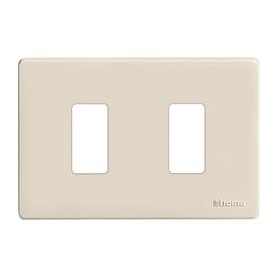 Placca Avorio Bticino Magic 503/2/R 2 Posti, Realizzata in resina, 2 Moduli, Serie Civili, MADE IN ITALY