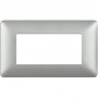 Placca Bticino Matix AM4804MSL 4 moduli Silver, Tecnopolimero, Serie Civili, MADE IN ITALY: Coppolav.it