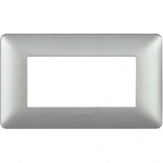 Placca Bticino Matix AM4804MSL 4 moduli Silver, Tecnopolimero, Serie Civili, MADE IN ITALY