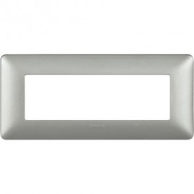 Placca 3 posti Iron Bticino Matix AM4803MIR, Grigio Metallizzato, 3 moduli, Tecnopolimero