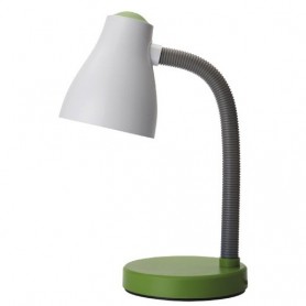 Lampada da scrivania bianca e verde ideale per camera di bambini e ragazzi Perenz 6036VE, Plastica resistente, 1 E27, IP20