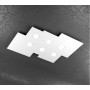 Plafoniera Bianca Moderna realizzata con quadrati in metallo sovrapposti Top Light Plate 1129/PL6 R-BI, 6 GX53, Luminosa