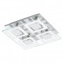 Plafoniera Eglo Almana 94226 con vetro trasparente decorato e base cromo lucido, 4 GU10, 29 x 29 cm, Moderna e luminosa 