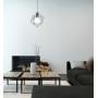 Sospensione gabbia Eglo Straiton 43358 Nera composta da due cubi incastrati, 1 E27, Struttura in metallo, Moderna e Luminosa