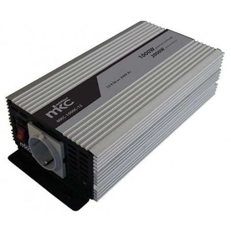 Inverter 12V-220/240V 1000W con protezione da sovra carichi e cortocircuiti Melchioni MKC 491929504, 2000W Potenza di picco