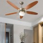 Ventilatore da soffitto con luce e telecomando Diametro 132 cm Zephir ZFR9111M, 3 Velocità, Reversibile, 5 Pale in legno marrone