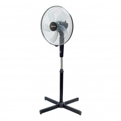 Ventilatore a piantana Nera 120 cm Termozeta TZWZ03, 5 pale semitrasparenti, Altezza regolabile, 3 Velocità, 50W