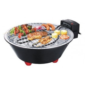 Griglia Barbecue Elettrica Tonda da tavolo BBQ con griglia da 31 cm 1250W Melchioni 118380031, Vaschetta raccogli grasso, Nera