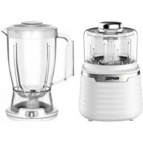 Frullatore Tritatutto XL 2in1 con Lame in Acciaio Inox Zephir ZHC1700, 1000W, Frullatore da 1,5 Litri, Tritatutto da 700 ml