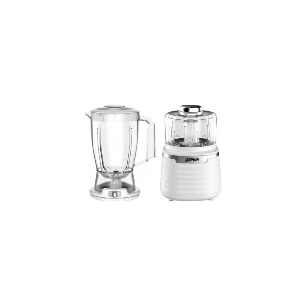 Frullatore Tritatutto XL 2in1 con Lame in Acciaio Inox Zephir ZHC1700,  1000W, Frullatore da 1,5 Litri, Tritatutto da 700 ml