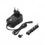 Alimentatore universale 3-12V DC 1000 mAh con 6 spinotti inclusi Melchioni 491929026, Utile per PC e Notebook, Nero