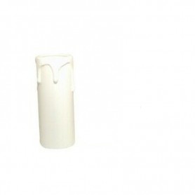 Rivestimento finta candela con gocce per attacco E14 FAEG FG24050, Bianco, Alto 65 mm, Termoplastica