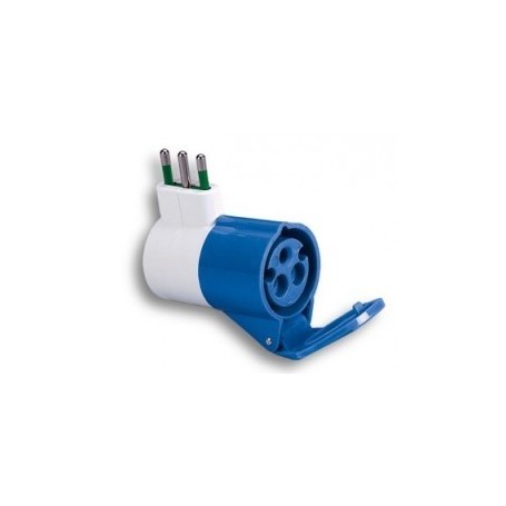 Adattatore industriale con Presa CEE Blu 16A 2P+T e Spina Civile 16A FAEG FG23200, Sistema civile-industriale, 230V: Coppolav.it