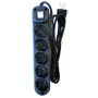 Ciabatta multipresa 5 posti con prese Tedesche bipasso 10-16A FAEG FG19305, Nera, Spina 16A, Cavo 1,5m, Carico massimo 3500W