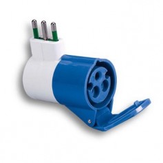 Adattatore industriale da Presa CEE Blu 16A 2P+T a Spina Civile 16A Fanton 73000, Sistema civile a industriale, MADE IN ITALY