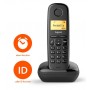 Gigaset A170 Nero Telefono cordless con display illuminato e batteria a lunga durata, Rubrica a 50 contatti, MADE IN GERMANY