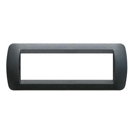 Placca Bticino Living Light L4807PA 7 moduli Acciaio scuro, Realizzata in Tecnopolimero, MADE IN ITALY: Coppolav.it